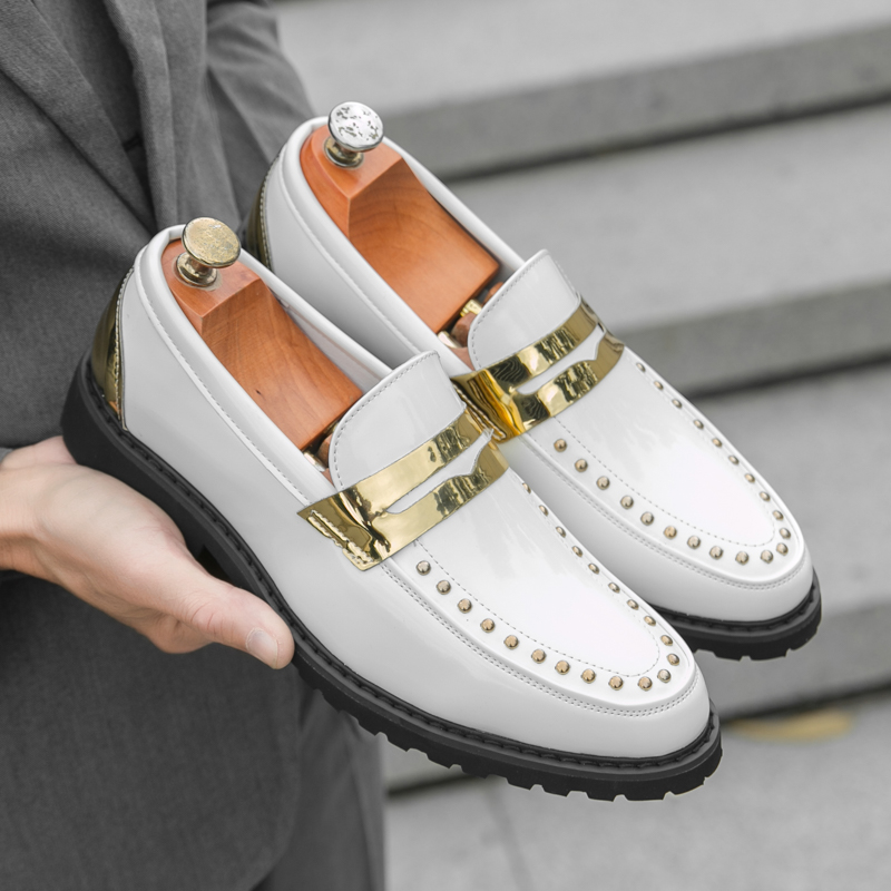 Men'S Formal Party Wear Shoes - Modische Herren-Slipper aus PU mit dicken