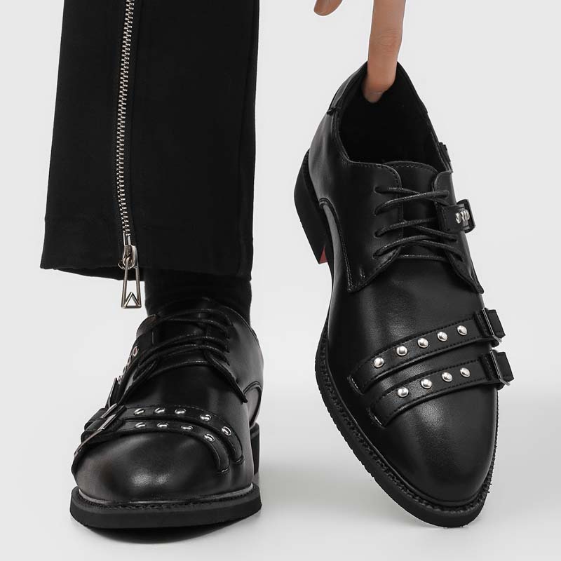 Men'S Formal Party Wear Shoes - Klassische spitze Oxford-Schuhe für Herren, schwarz,