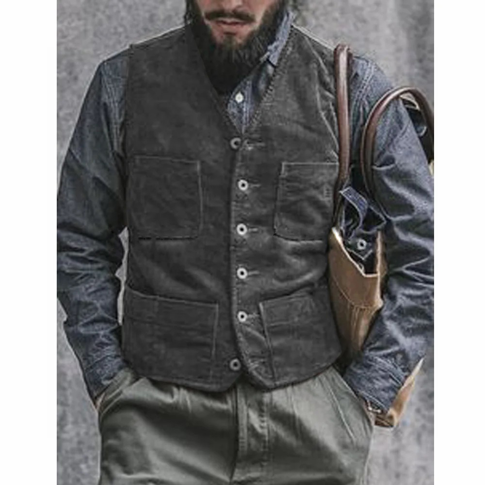 Men'S Gothic Formal Wear - Cord-Herrenweste für Männer, Lässige Formelle Kleidung,