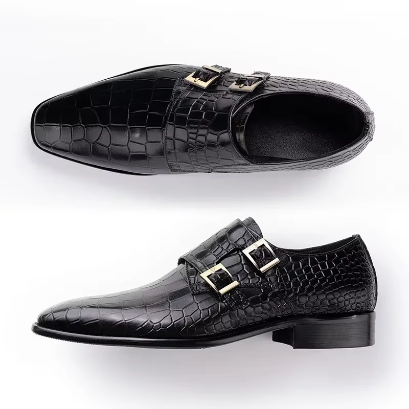 Men'S Formal Party Wear Shoes - Herren-Slipper aus echtem Leder, handgefertigt, Mönch-Slip-On-Schuhe