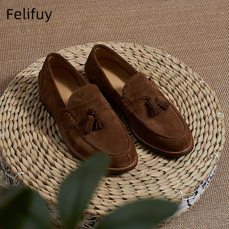Men'S Formal Wear - Neue braune Herren-Loafer aus Rindsveloursleder mit