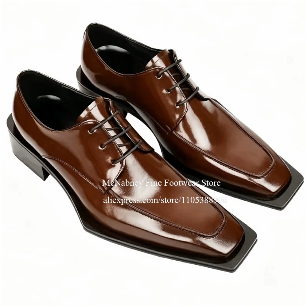 Men'S Formal Party Wear Shoes - Spikeschnürschuhe aus Leder Schwarze Alpha-Male Gentleman