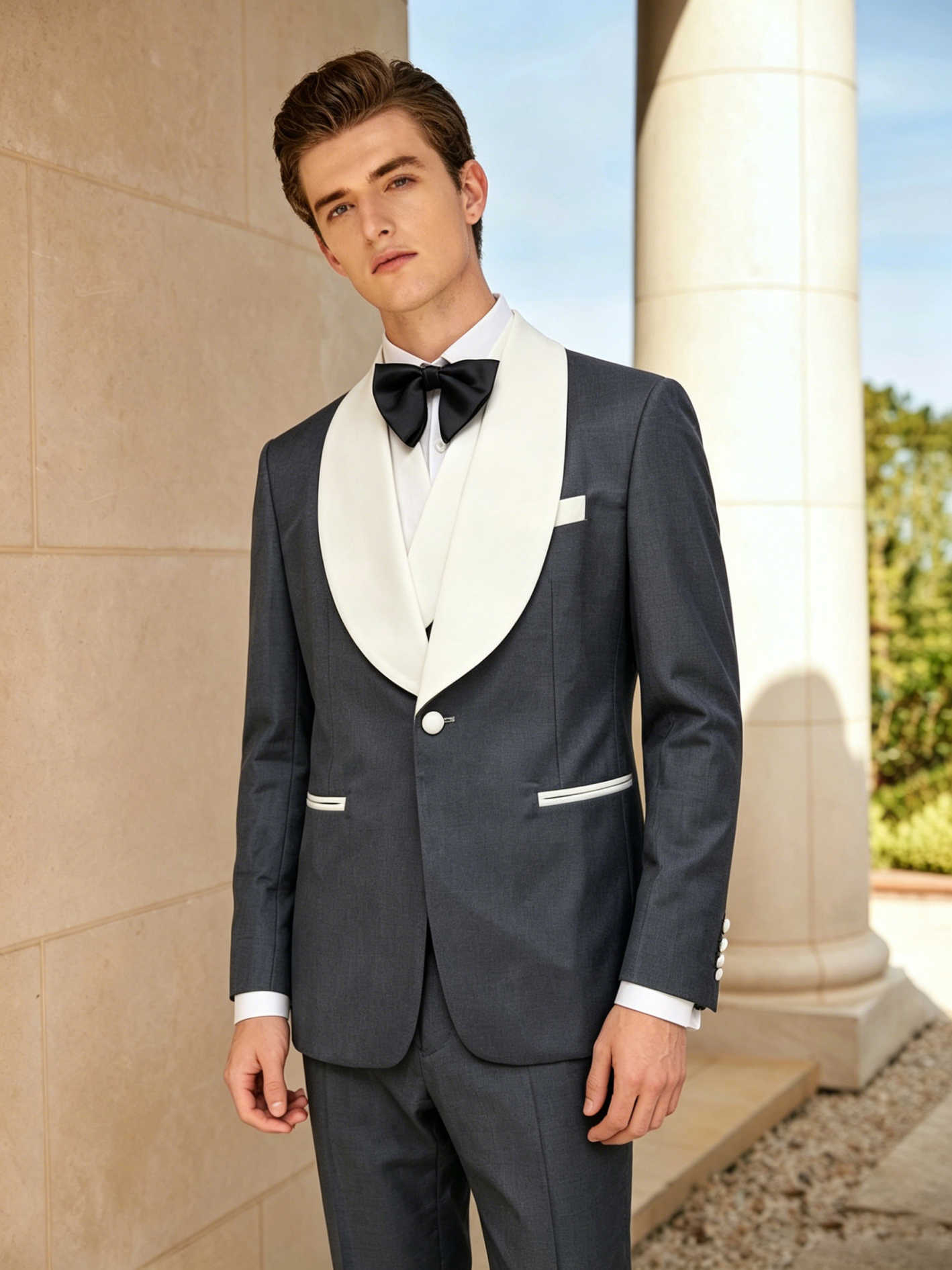 Men'S Formal Wear For Engagement - Elegante Herrenanzüge mit Schalkragen, Einknopf-Jacke, Hosen-Set,