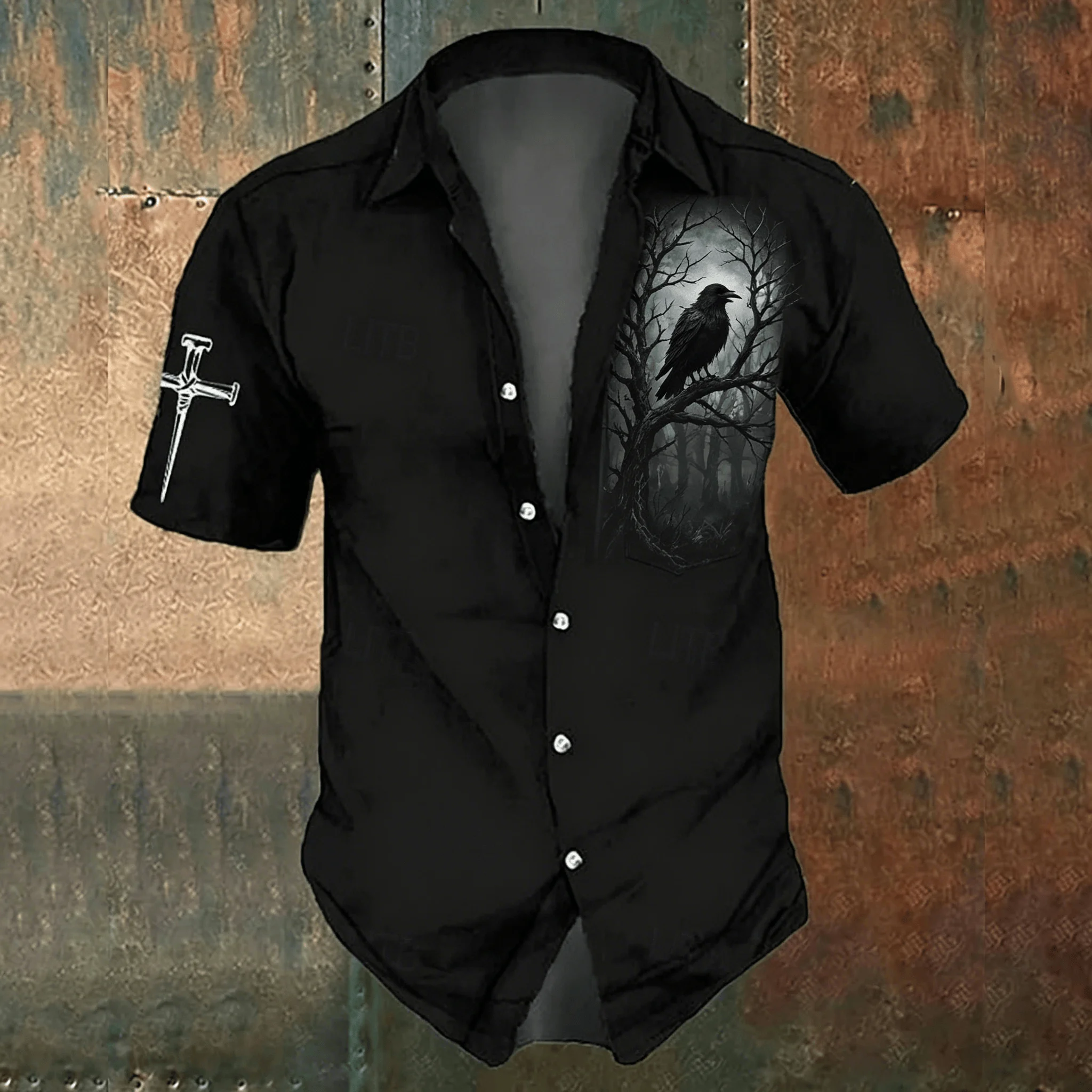 Herren-Freizeithemd mit schwar – Men'S Gothic Formal Wear Bewertung und Preis