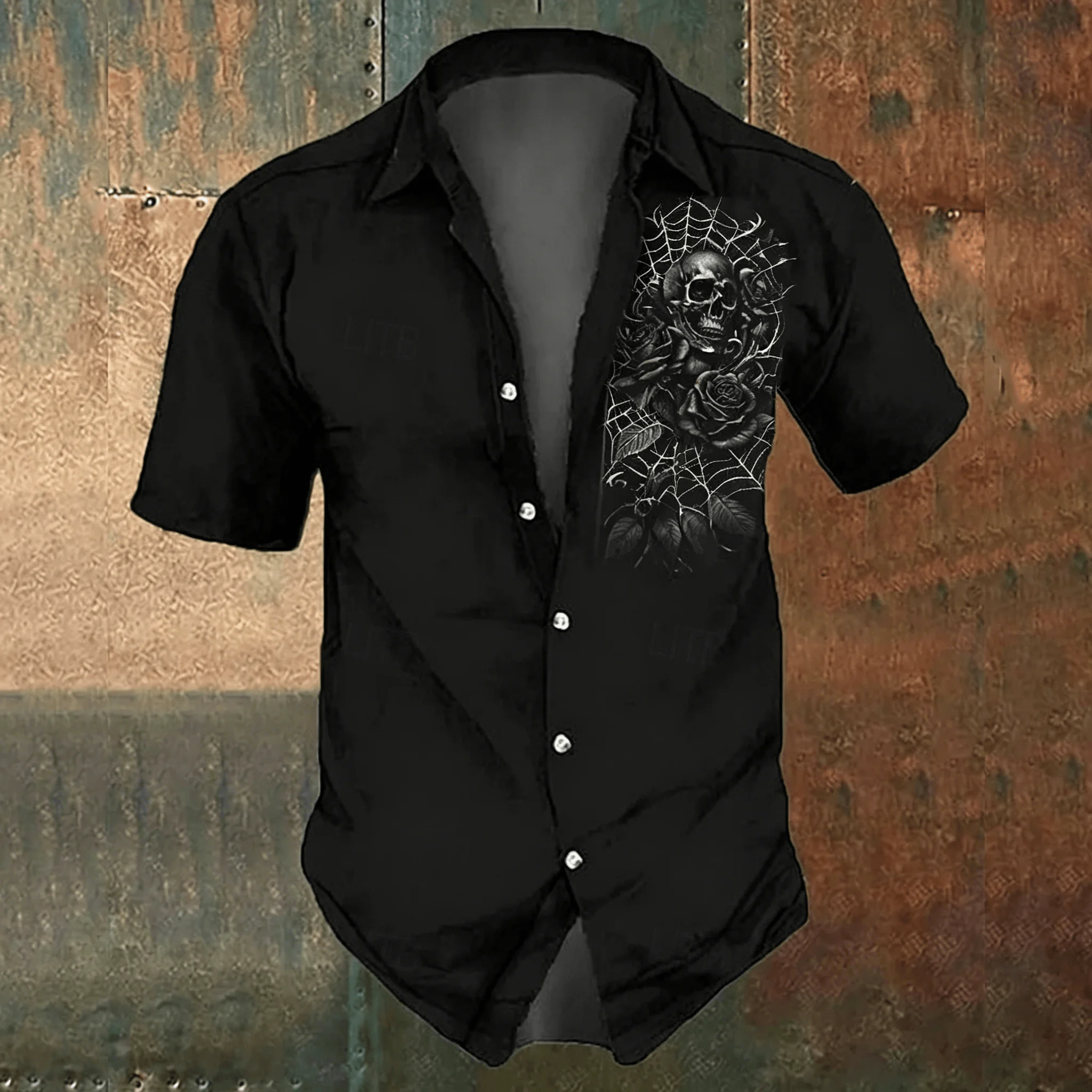Herren-Freizeithemd mit schwar – Men'S Gothic Formal Wear Bewertung und Preis