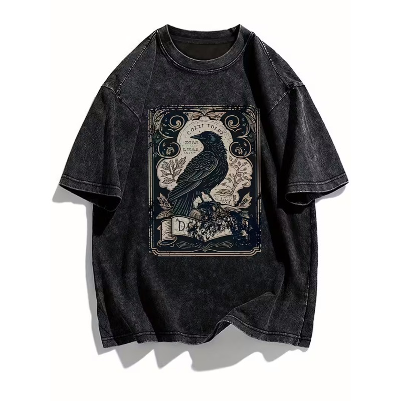 Vintage Gothic Raven Print T-S – Men'S Gothic Formal Wear Bewertung und Preis