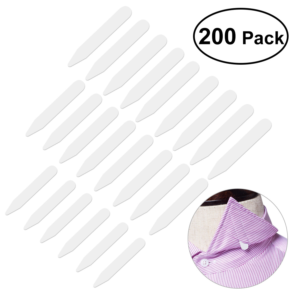 200 Stück weiße Nylon-Kragenst – Collar Stay Metal Bewertung und Preis