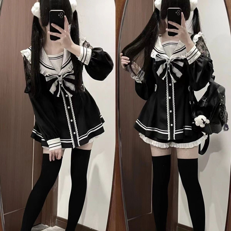 Jirai Kei Sailor Schwarzes Kle – Slim Fit Suit Set Bewertung und Preis